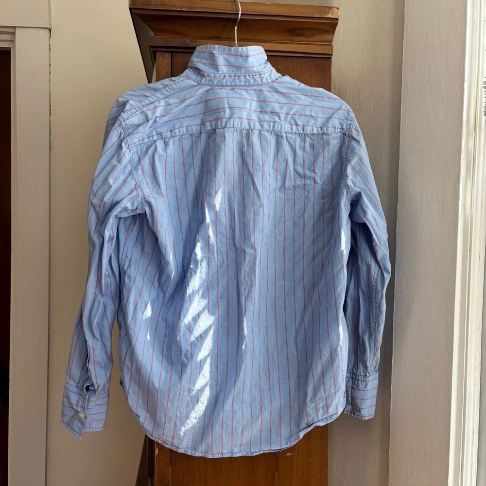 J. Crew Garçon Women’s Blue and red Striped Button Down Shirt size 6